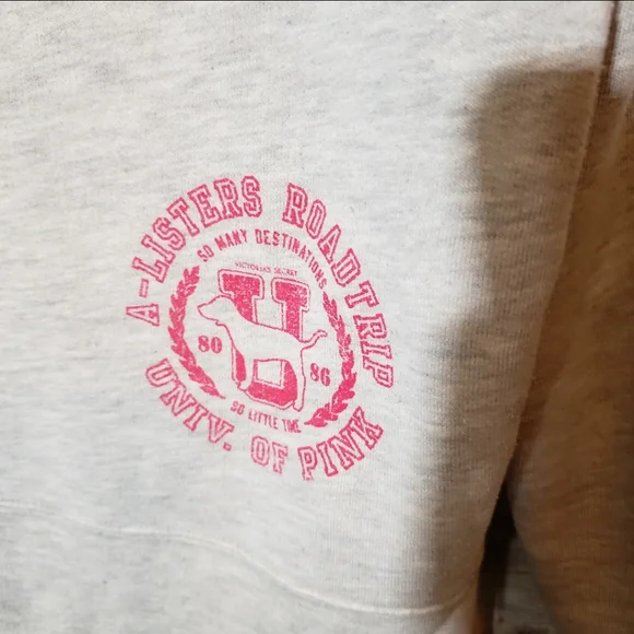 PINK Victoria's Secret A Lister Road Trip 86 Live Full Zip Up Hoodie VS Grey - Picture 7 of 8